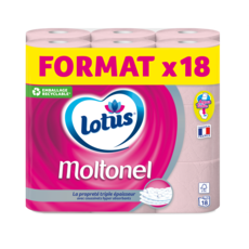 Lotus Papier toilette Moltonel Rose ou Blanc