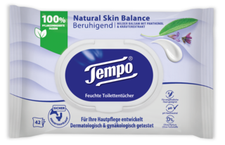 Tempo Natural Skin Balance beruhigende Feuchttücher
