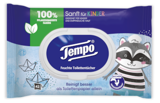 Tempo feuchte Toilettentücher Sanft für Kinder