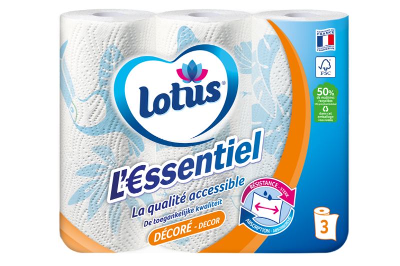 Lotus Essuie-tout L'€ssentiel Décoré
