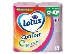 Lotus Papier toilette  Confort Sans tube Rose ou Blanc