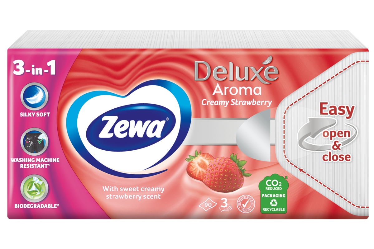 Zewa Deluxe Creamy Strawberry papír zsebkendő Zewa