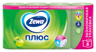 Zewa Туалетная бумага Плюс Яблоко, 2 слоя
