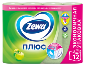 Zewa Туалетная бумага Плюс Яблоко, 2 слоя