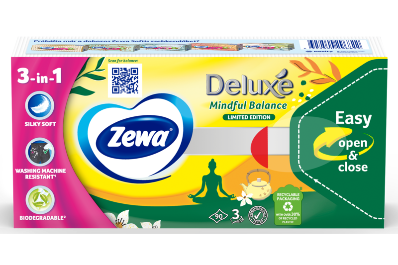 Slider main image for Zewa Deluxe Mindful Balance papír zsebkendő 1