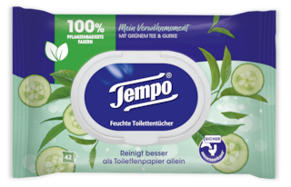 Tempo Feuchte Toilettentücher "Mein Verwöhnmoment" - Grüner Tee & Gurke