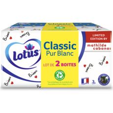 Lotus Boîte mouchoirs Classic Pur Blanc
Edition Limitée Mathilde Cabanas
