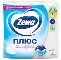 Zewa Туалетная бумага Плюс Белая, 2 слоя