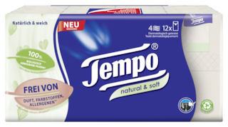 Tempo Natural & Soft zakdoekjes