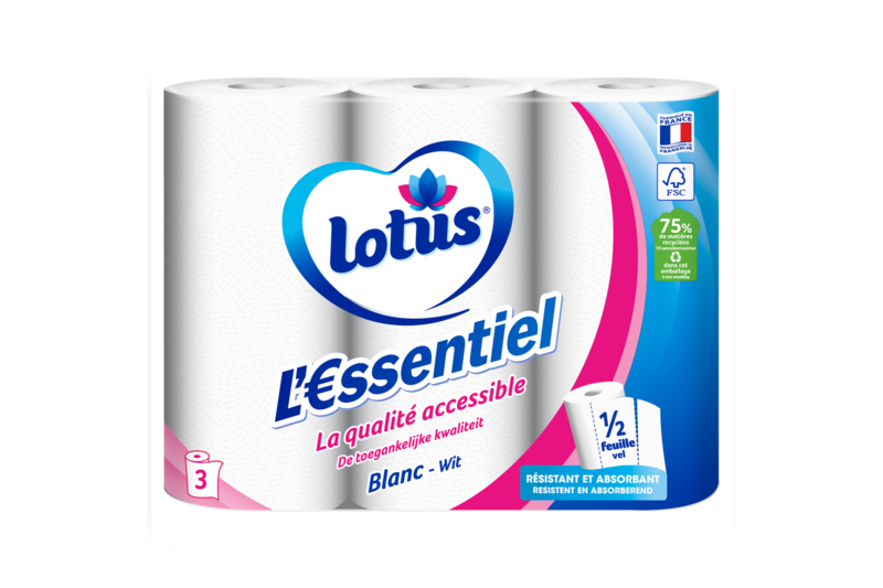 Slider main image for Lotus Essuie-tout L'€ssentiel demi-feuille 1
