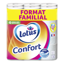 Lotus Papier toilette Confort Rose ou Blanc