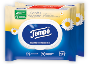 Tempo Feuchte Toilettentücher "sanft&pflegend"