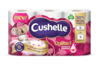 Cushelle Quilted Rhubarb & Raspberry Toilet Roll 50% More Sheets