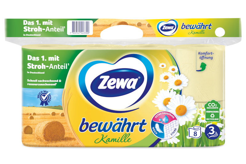 Zewa bewährt Kamille mit Stroh-Anteil