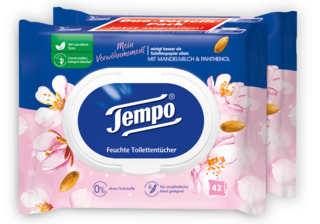 Tempo Feuchte Toilettentücher "Mein Verwöhnmoment Mandelmilch & Panthenol"