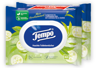 Tempo feuchte Toilettentücher "Mein Verwöhnmoment - Grüner Tee & Gurke"