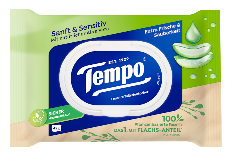 Tempo Feuchte Toilettentücher sanft&sensitive