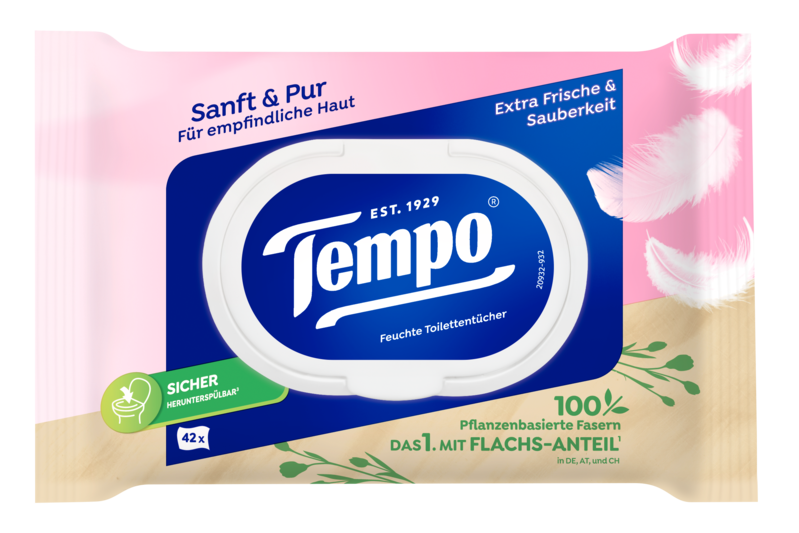 Tempo Feuchte Toilettentücher sanft&pur