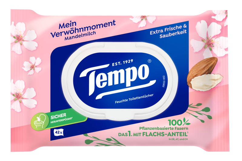 Tempo Feuchte Toilettentücher Mandelmilch