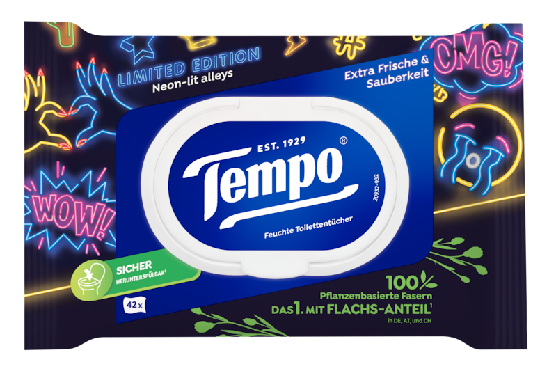 Tempo Feuchte Toilettentücher Limited Edition
