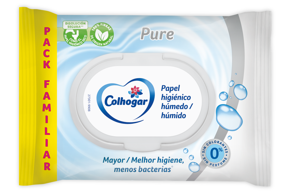 Papel Higiénico Húmido Pure - emb. 80 un - Colhogar