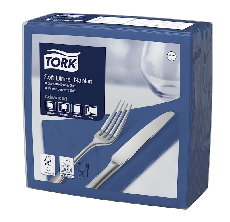 Tork Soft Dark Blue Dinner Napkin