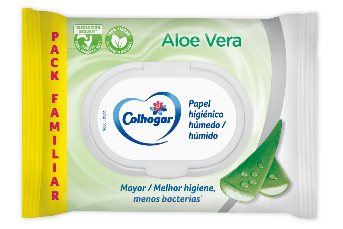 Colhogar Aloe 8x80 - Papel Higiénico Húmedo Desechable con Extracto de Aloe  Vera - Sin Alcohol - Paquete con 640 Toallitas Húmedas » Chollometro