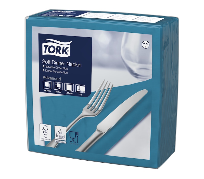 Tork Tovagliolo Dinner Soft turchese
