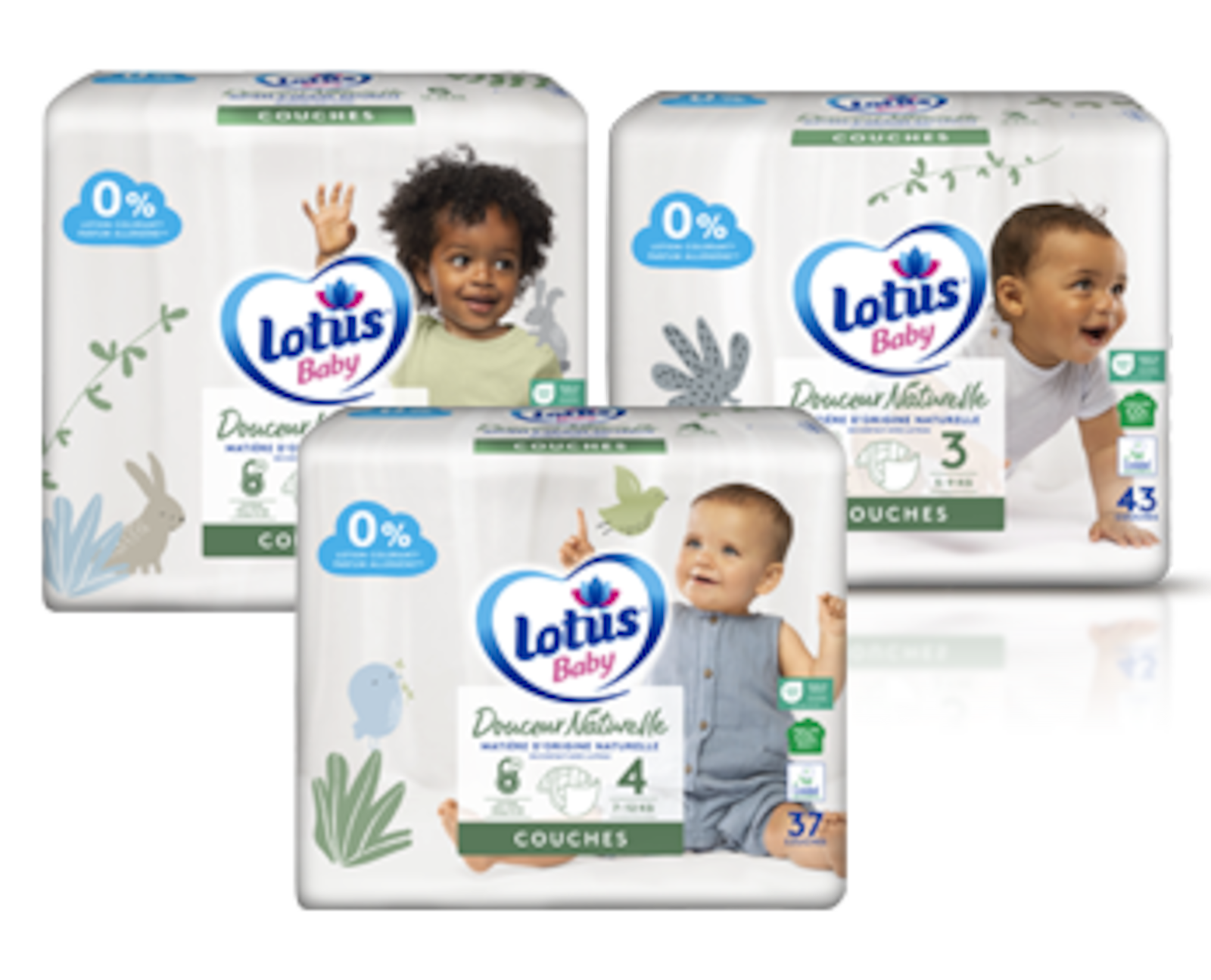 Lotus Baby Pure Natural Coton Non Blanchi 70 carrés | Pas cher