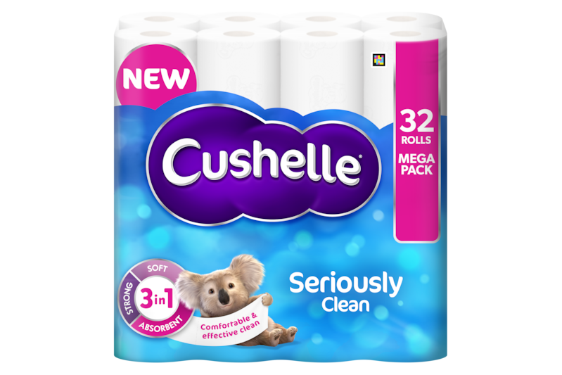 Slider main image for Cushelle Seriously Clean Toilet Roll Standard Rolls 4