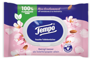Tempo Feuchte Toilettentücher "Mein Verwöhnmoment" - Mandelmilch & Panthenol