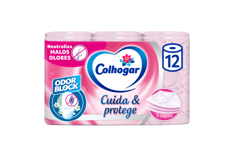 Colhogar Papel Higiénico Cuida & Protege rosa