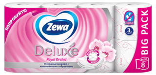 Zewa Туалетная бумага Deluxe Орхидея, 3 слоя