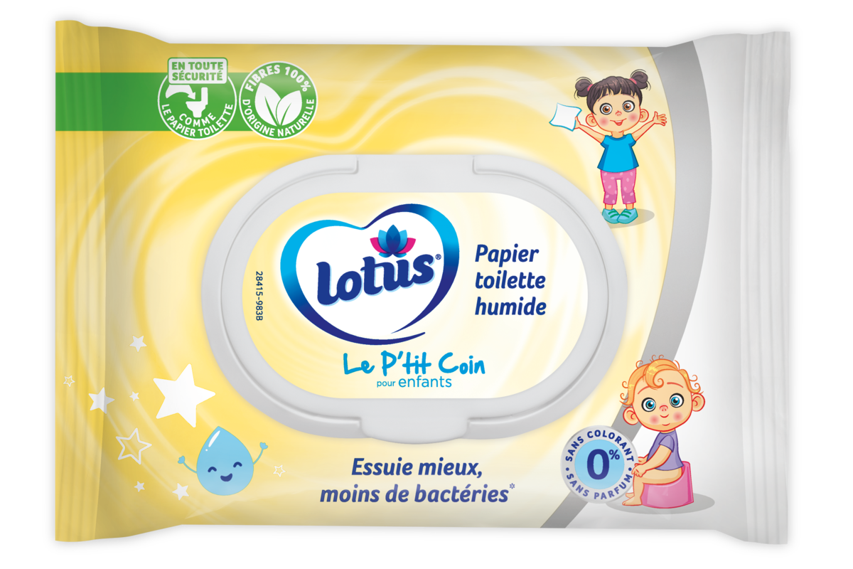 Lotus Papier Toilette Humide Le P'tit Coin pour enfants 42 Lingettes (lot  de 6) 