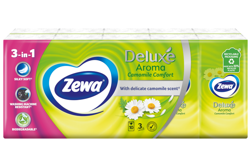 Zewa Deluxe Aroma Camomile Comfort papír zsebkendő