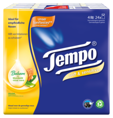 Tempo soft & sensitive zakdoekjes 8x9