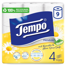 Tempo WC Papier Premium mit Kamille und Aloe Vera Duft 4 lagig