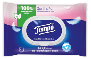 Tempo Feuchte Toilettentücher sanft&pur