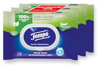 Tempo Feuchte Toilettentücher "sanft & sensitiv"