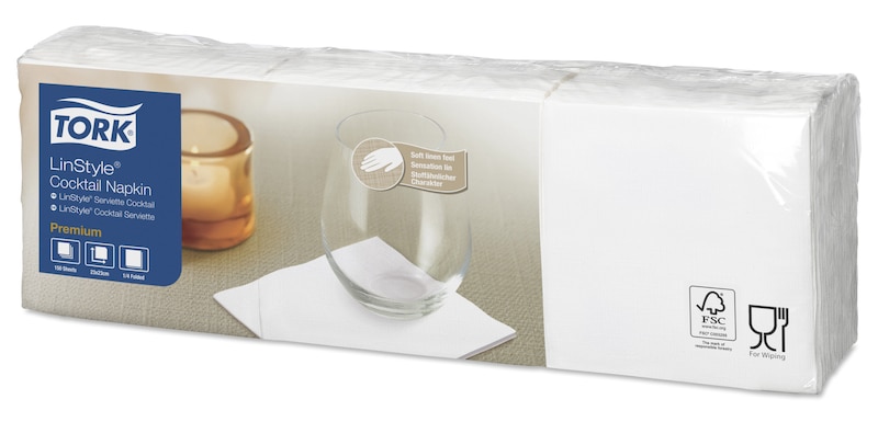 Tork Premium Linstyle® White salveta za koktele